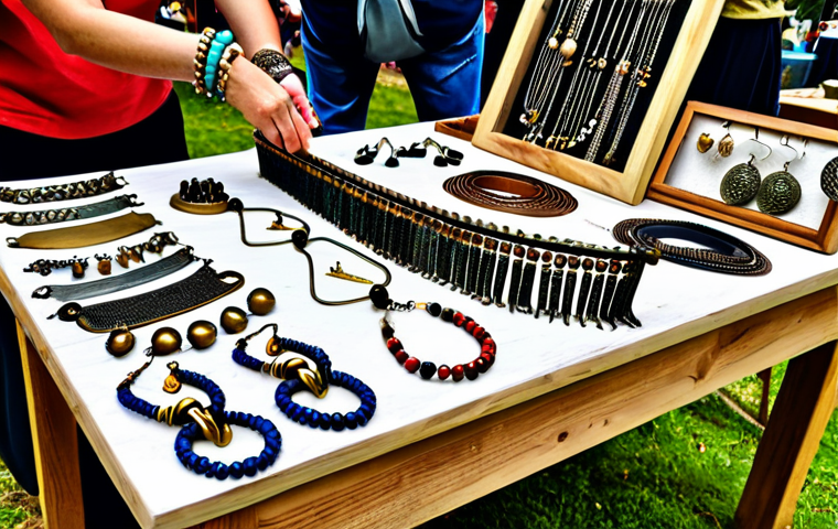 금속공예 창업 준비 - A diverse group of fully clothed students attentively learning metalworking techniques in a bright a...