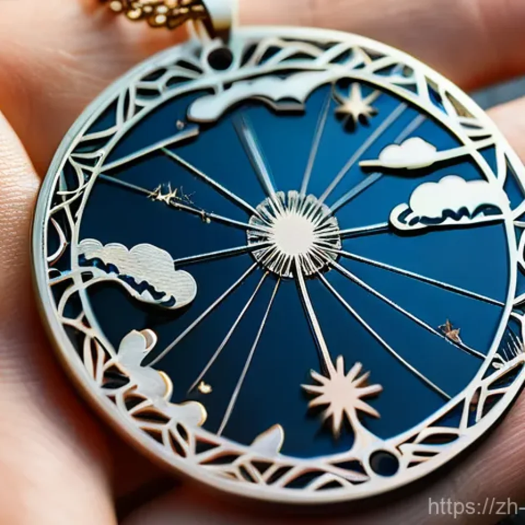 레이저 커팅 금속공예 - A close-up, highly detailed image of an intricately laser-cut stainless steel pendant, shaped like a...