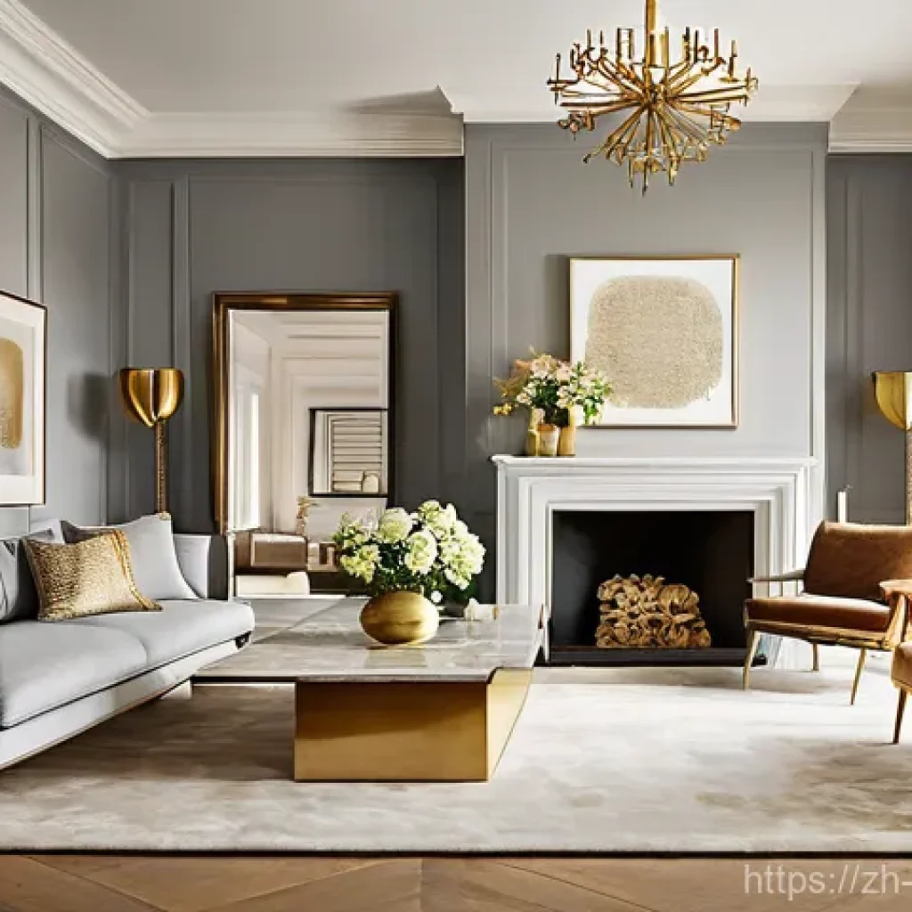 금속공예와 조명 디자인 - **Prompt 1: A Cozy Living Room with Warm Brass Accents and Soft Lighting**
"A cozy and inviting ...