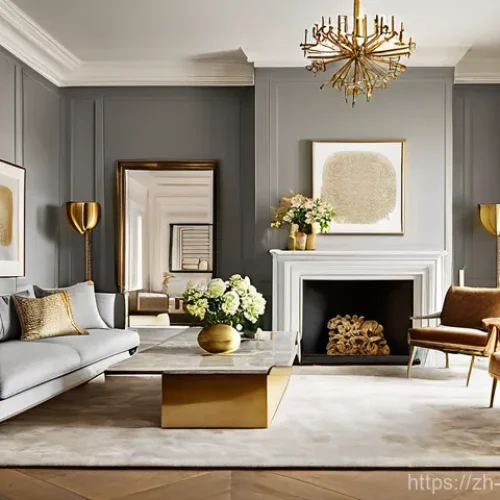 금속공예와 조명 디자인 - **Prompt 1: A Cozy Living Room with Warm Brass Accents and Soft Lighting**
    "A cozy and inviting ...