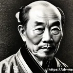 동판화 기법과 응용 - A highly detailed etching-style copperplate print depicting a realistic portrait of a mature Chinese...