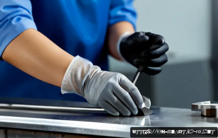 금속공예와 바이오메탈 응용 - Photorealistic close-up of a skilled metal artisan shaping a polished titanium orthopedic implant on...